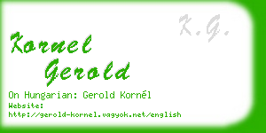 kornel gerold business card
