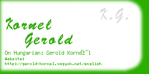 kornel gerold business card